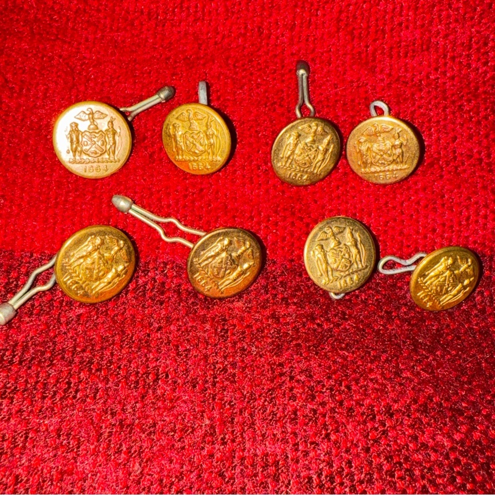 Vintage NYPD New York Police Department Brass buttons set of 9